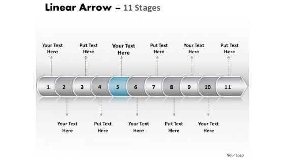 Usa Ppt Template Linear Arrow 11 Phase Diagram Time Management PowerPoint 6 Design