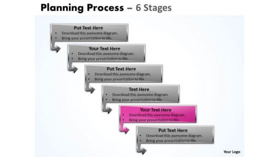 Usa Ppt Template Organizable Process 6 Steps Working With Slide Numbers Graphic