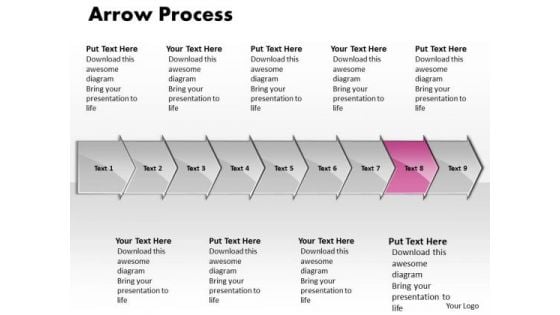 Usa Ppt Theme Arrow Process 9 Phase Diagram Business Strategy PowerPoint Image