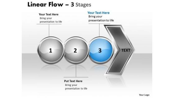 Usa Ppt Theme Horizontal Flow Of 3 Phase Diagram Communication Skills PowerPoint 4 Graphic