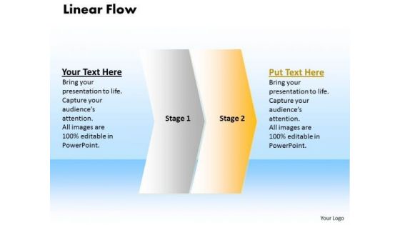 Usa Ppt Theme Linear Flow 2 Phase Diagram Business Communication PowerPoint 3 Image