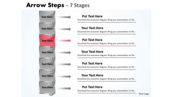 Usa Ppt Theme Plumb Arrow Practice PowerPoint Macro Steps 7 Stage 4 Image