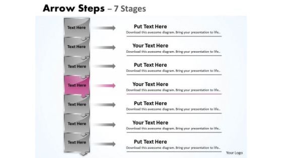 Usa Ppt Theme Plumb Arrow Practice PowerPoint Macro Steps 7 Stage 5 Image