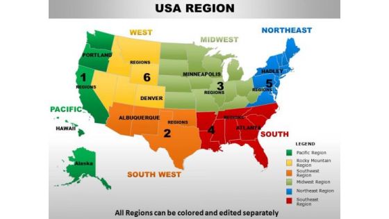 Usa Rocky Mountain Region Country PowerPoint Maps