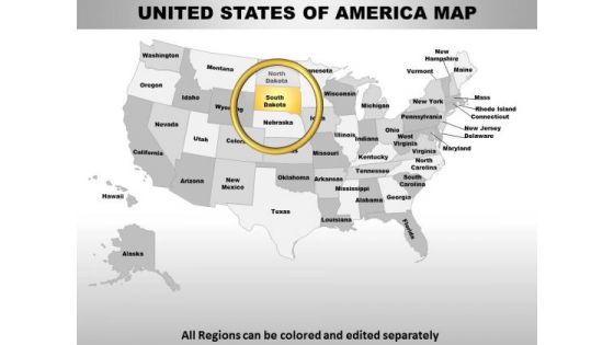 Usa South Dakota State PowerPoint Maps