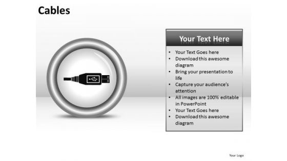 Usb Cable Icon PowerPoint Slides