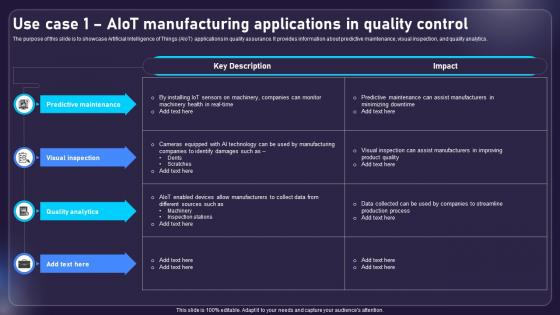 Use Case 1 AIOT Manufacturing Applications In Quality Control AIOT Applications For Various Industries IoT SS V