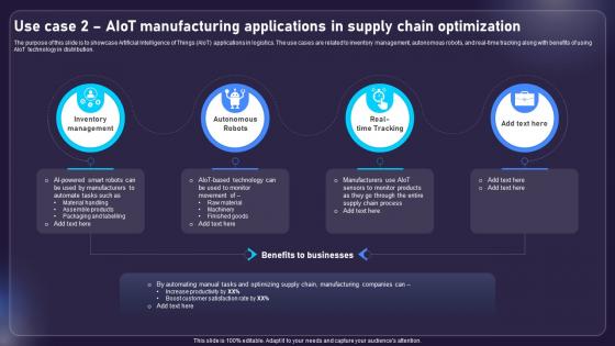 Use Case 2 AIOT Manufacturing Applications In Supply Chain AIOT Applications For Various Industries IoT SS V