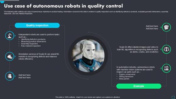 Use Case Of Autonomous Robots In Quality Implementing Scale AI PPT Presentation AI SS V Use Case Of Autonomous Robots In Quality Implementing Scale AI PPT Presentation AI SS V