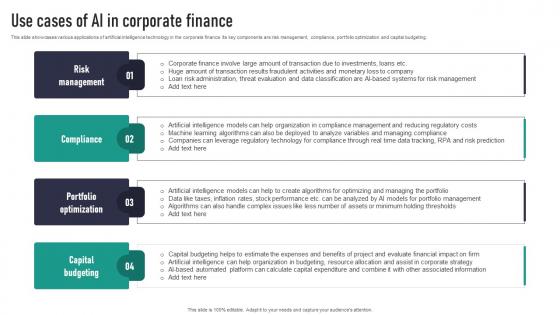 Use Cases Of AI In Corporate Finance Elements Pdf