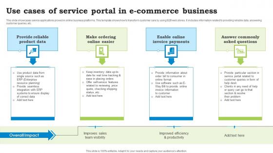 Use Cases Of Service Portal In E Commerce Business Graphics Pdf