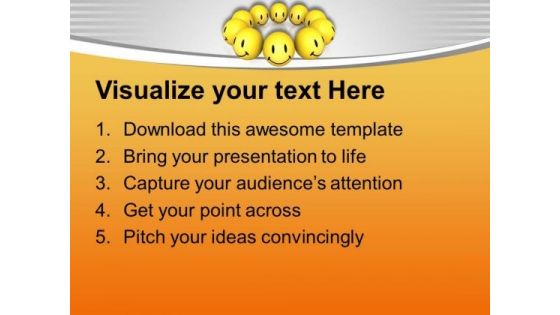 Use Smiley Faces For Happy Theme PowerPoint Templates Ppt Backgrounds For Slides 0413