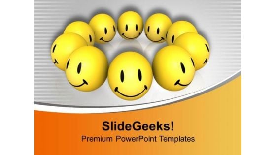 Use Smiley Faces For Happy Theme PowerPoint Templates Ppt Backgrounds For Slides 0413