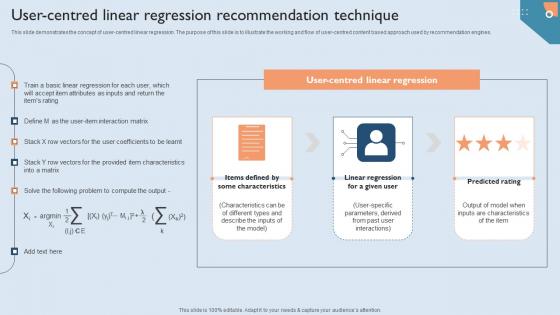 User Centred Linear Regression Recommendation Technique Brochure PDF