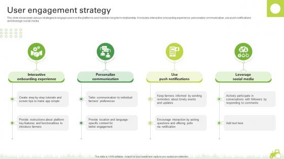 User Engagement Strategy Agro Innovation Startup Go To Market Strategy GTM SS V User Engagement Strategy Agro Innovation Startup Go To Market Strategy GTM SS V