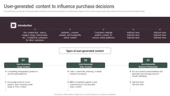 User Generated Content To Influence Implementing Social Media Tactics For Boosting WOM Sample Pdf User Generated Content To Influence Implementing Social Media Tactics For Boosting WOM Sample Pdf