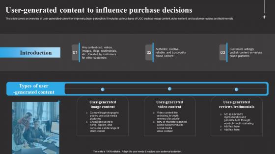 User Generated Content To Influence Purchase Tracking Word Mouth Marketing Introduction PDF