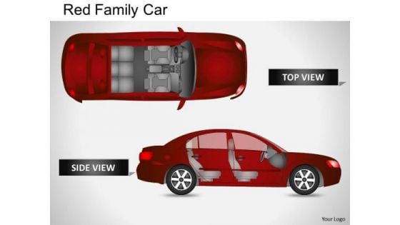 Vacation Red Family Car PowerPoint Slides And Ppt Diagram Templates