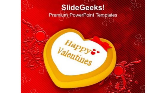 Valentine Cake Decorated Heart Occasion PowerPoint Templates Ppt Backgrounds For Slides 0213