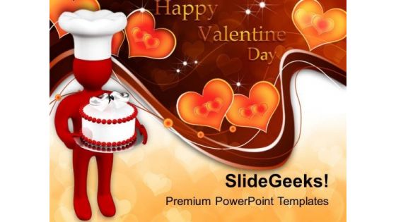 Valentines Cake Love PowerPoint Templates Ppt Backgrounds For Slides 0213