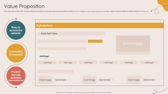 Value Proposition Children Events Listing Investor Funding Elevator Pitch Deck