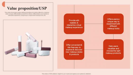 Value Proposition Usp Beauty Brands And Retailers Company Fund Raising Structure PDF