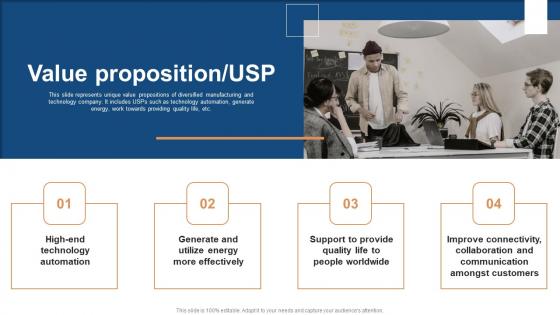 Value Proposition Usp Conglomerate Company Fund Raising Pitch Deck Graphics Pdf