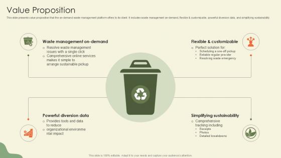 Value Proposition Waste Disposal Platform Pitch Deck Ppt Sample
