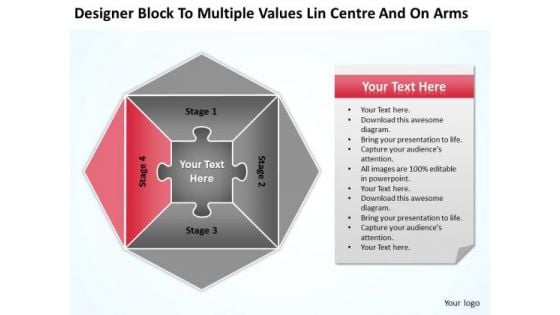 Values Lin Centre And On Arms Ppt Small Business Plan Template PowerPoint Templates