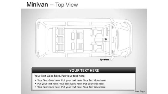 Van Green Minivan Top View Slides And Ppt Diagrams Templates