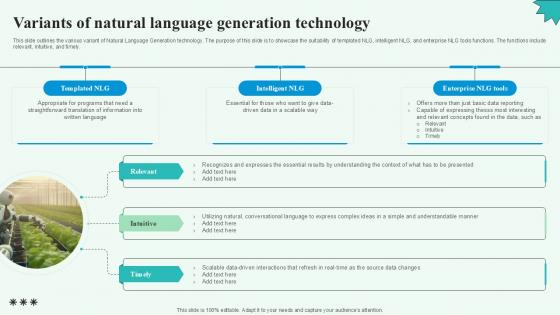 Variants Of Natural Language Automated Content Generation PPT Slide