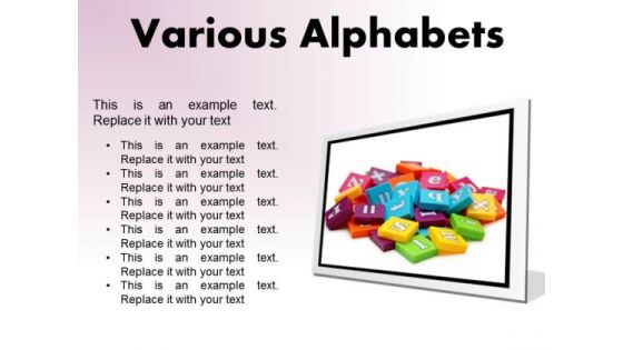 Various Alphabets Education PowerPoint Presentation Slides F