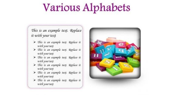 Various Alphabets Education PowerPoint Presentation Slides S