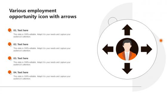 Various Employment Opportunity Icon With Arrows Infographics Pdf