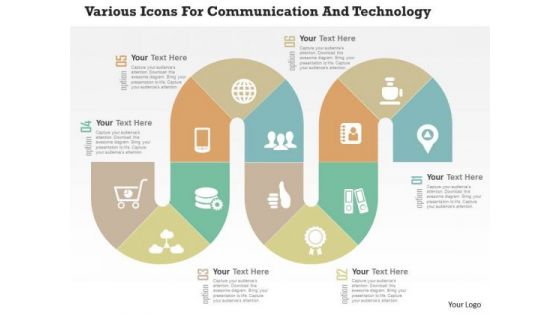 Various Icons For Communication And Technology Presentation Template