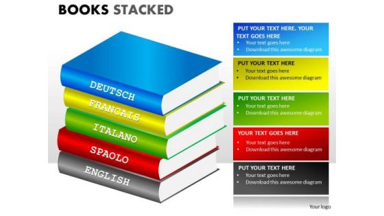 Various Languages Books PowerPoint Slides