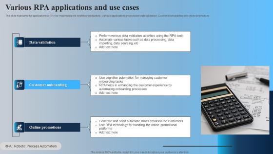 Various RPA Applications And Use Cases Sample Pdf