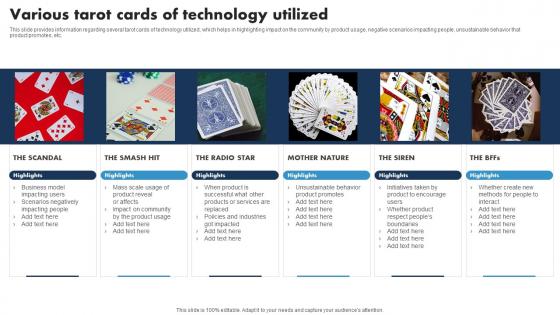 Various Tarot Cards Of Technology Utilized Responsible Tech Guide To Manage Information Pdf