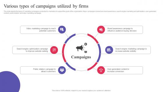 Various Types Of Campaigns Utilized By Firms Digital Promotional Campaign Designs Pdf