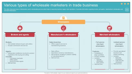Various Types Of Wholesale Marketers In Trade Business Ppt Presentation Various Types Of Wholesale Marketers In Trade Business Ppt Presentation