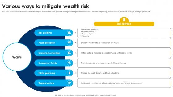 Various Ways To Mitigate Wealth Risk Strategic Wealth Management And Financial Fin SS V