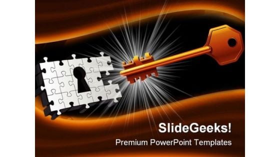 Vector Key To Unlock Security PowerPoint Templates And PowerPoint Backgrounds 0211