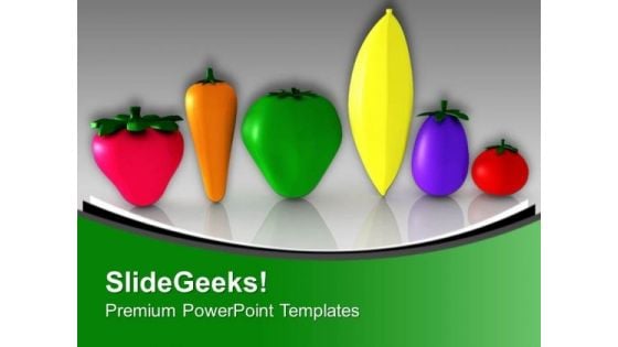 Veggies To Show Health Theme PowerPoint Templates Ppt Backgrounds For Slides 0313