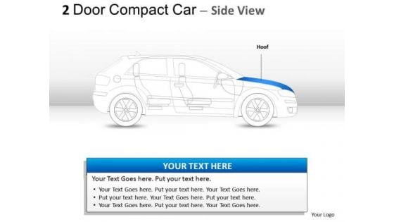 Vehicles 2 Door Blue Car Side PowerPoint Slides And Ppt Diagram Templates