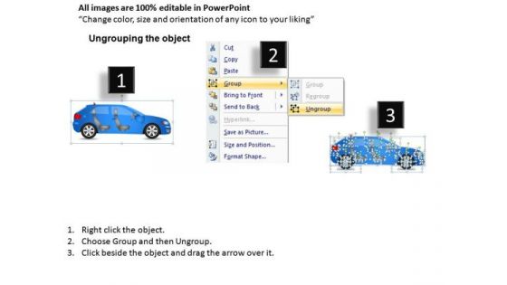 Vehicles 2 Door Blue Car Side PowerPoint Slides And Ppt Diagram Templates