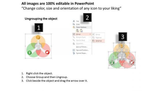 Venn Circles With Arrows And Icons Presentation Template