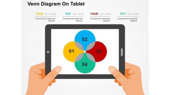 Venn Diagram On Tablet PowerPoint Template