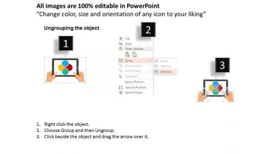 Venn Diagram On Tablet PowerPoint Template