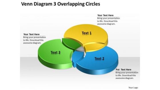 Venn PowerPoint Template Diagram 3 Overlapping Circles