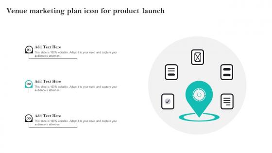 Venue Marketing Plan Icon For Product Launch Slides Pdf